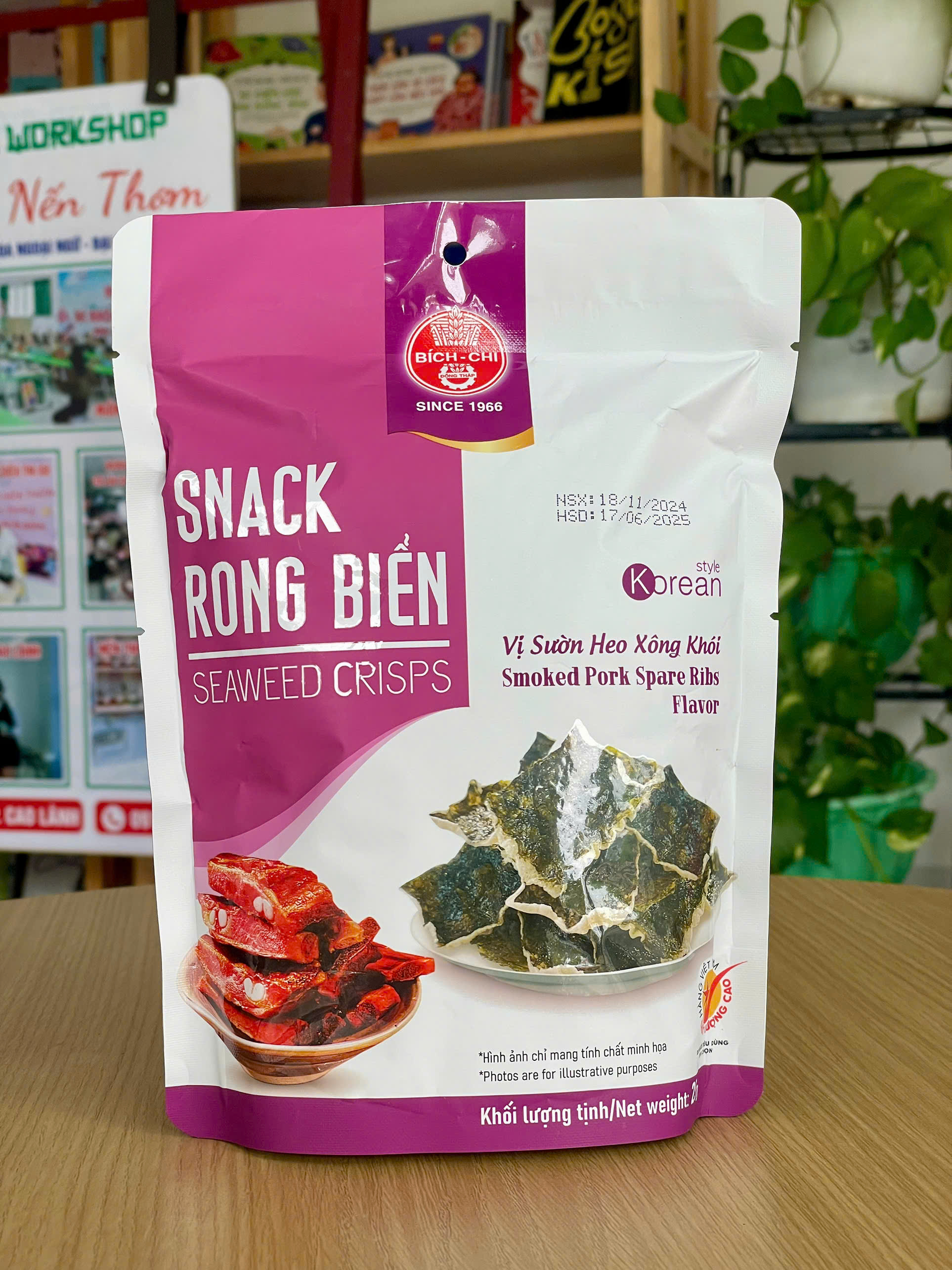 Một số thông tin về Snack rong biển vị sườn heo xông khói - Bích Chi